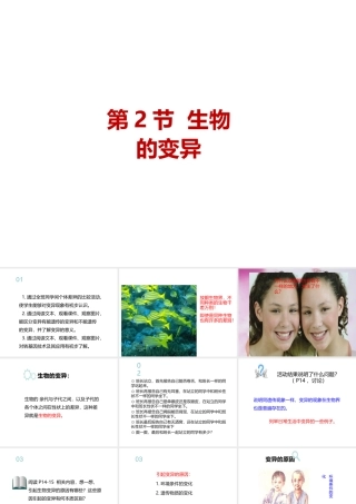 八年级生物下册 第7单元 生命的延续与进化 第22章 第2节《生物的变异》课件1 （新版）苏科版-（新版）苏科级下册生物课件