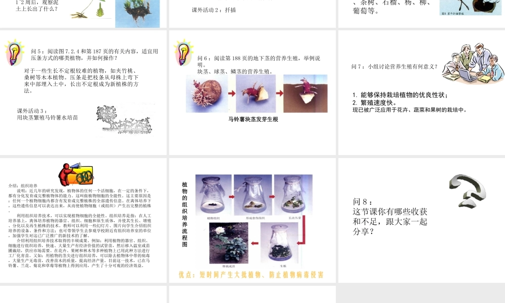 八年级科学上册 第七章第二节 植物的无性生殖课件 华东师大版