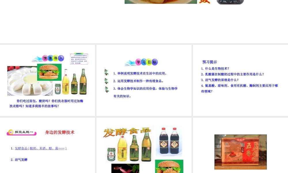 八年级生物下册 第25章 第1节 发酵技术课件 北师大版