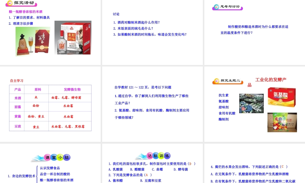 八年级生物下册 第25章 第1节 发酵技术课件 北师大版
