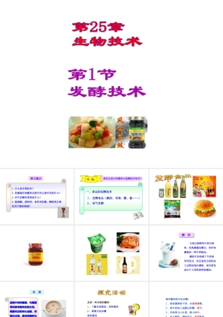 八年级生物下册 第25章 第1节《发酵技术》课件 （新版）北师大版