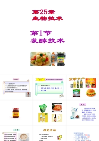 八年级生物下册 第25章 第1节《发酵技术》课件 北师大版