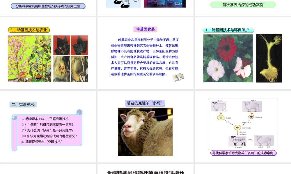 八年级生物下册 第25章 第1节《现代生物技术》课件 北师大版