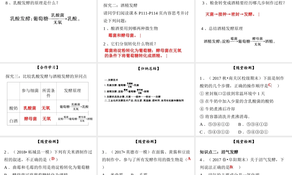 八年级生物下册 第九单元 第25章 第1节 发酵技术课件 （新版）北师大版-（新版）北师大版初中八年级下册生物课件