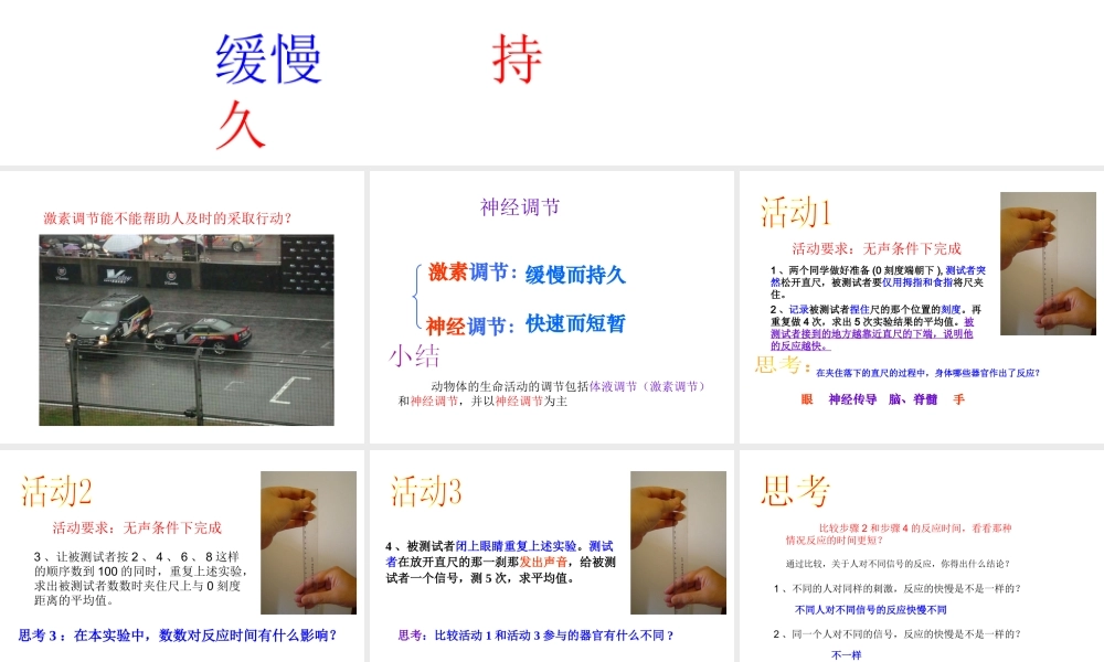 八年级科学上册 第三章第三节神经调节课件 浙教版