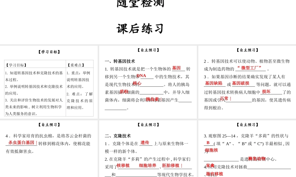 八年级生物下册 第九单元 第25章 第2节 现代生物技术课件 （新版）北师大版-（新版）北师大版初中八年级下册生物课件