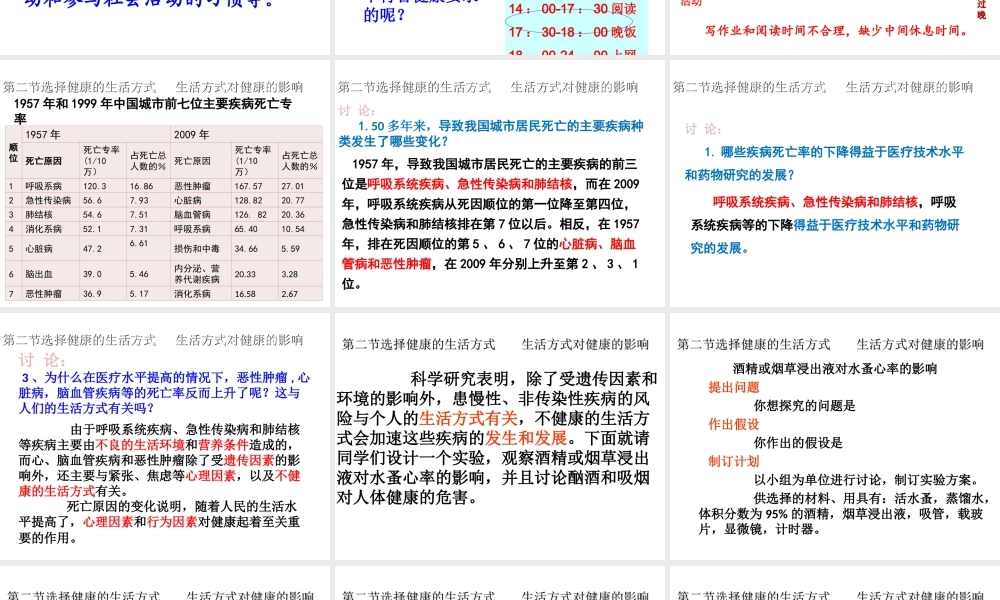 八年级生物下册 第八单元 第三章 第一节评价自己的健康状况课件4 （新版）新人教版-（新版）新人教版初中八年级下册生物课件