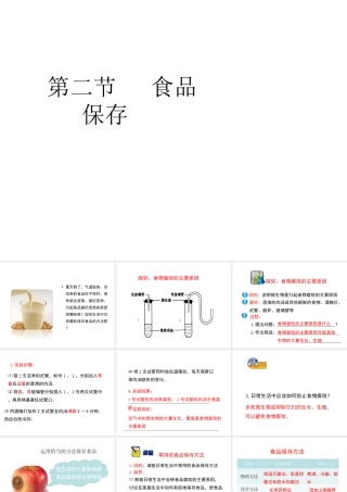 八年级生物下册 第九单元 生物技术 第二十三章 日常生活中的生物技术 第二节 食品保存课件2（新版）苏教版-（新版）苏教版初中八年级下册生物课件