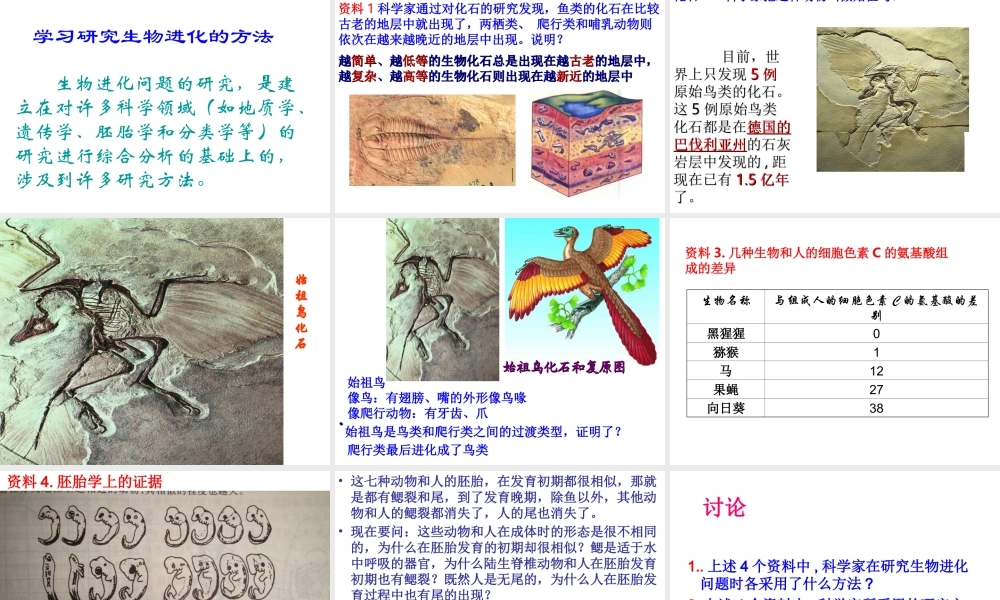 八年级生物下册 第7单元 生命的延续与进化 第23章 第2节《生物进化的历程》课件2 （新版）苏科版-（新版）苏科版初中八年级下册生物课件