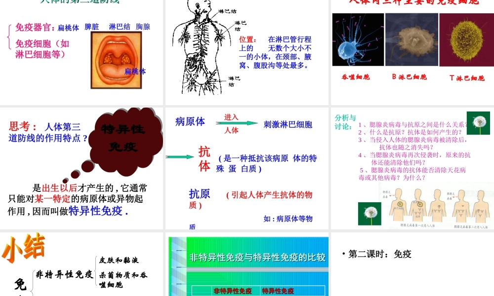 八年级生物下册 第八单元 第一章 第二节 免疫和计划免疫课件 （新版）新人教版-（新版）新人教级下册生物课件