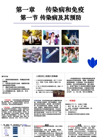 八年级生物下册 第八单元 第一章第一节 传染病及其预防状课件 （新版）新人教版