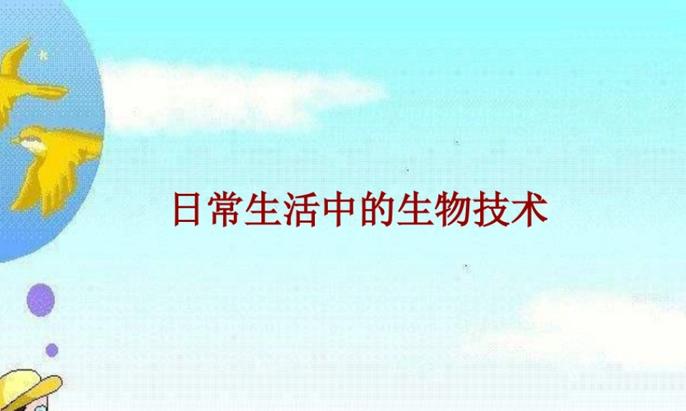 八年级生物下册 第九单元 生物技术 第二十三章 日常生活中的生物技术 第一节 源远流长的发酵技术课件3（新版）苏教版-（新版）苏教级下册生物课件