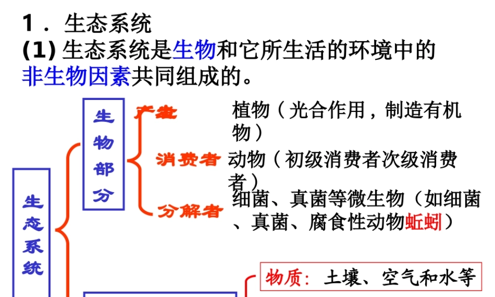 八年级生物下册 第25章《生态系统》课件 苏教版
