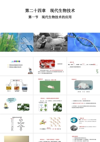 八年级生物下册 第九单元 生物技术 第二十四章 现代生物技术 第一节 现代生物技术的应用课件1（新版）苏教版-（新版）苏教级下册生物课件