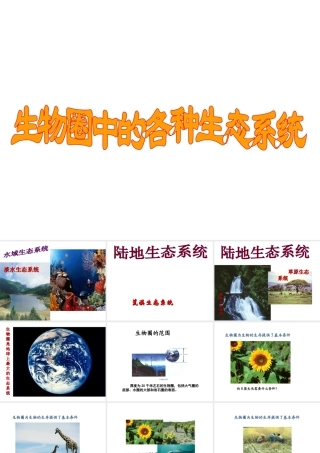 八年级生物下册 第26章第1节《生物圈中各种生态系统》课件 苏教版