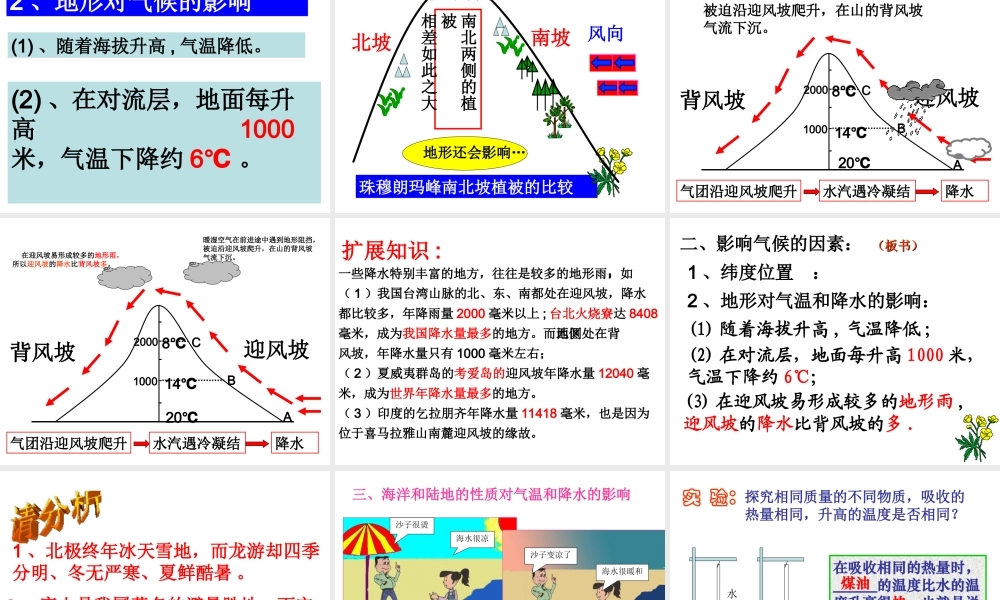 八年级科学上册《气候和影响气候的因素》课件2 浙教版