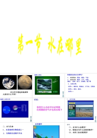 八年级科学上册《水在哪里》课件1 浙教版