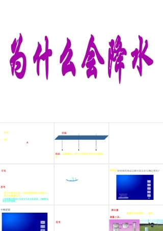 八年级科学上册《为什么会降水》课件1 浙教版