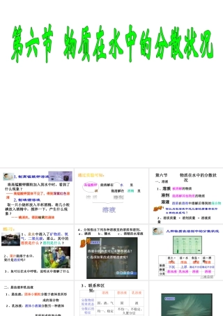 八年级科学上册《物质在水中的分散状况》课件7 浙教版