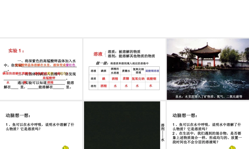 八年级科学上册《物质在水中的分散状况》课件9 浙教版