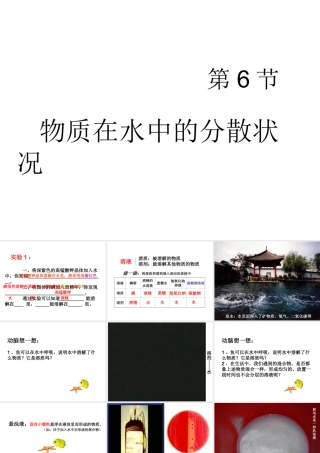 八年级科学上册《物质在水中的分散状况》课件9 浙教版