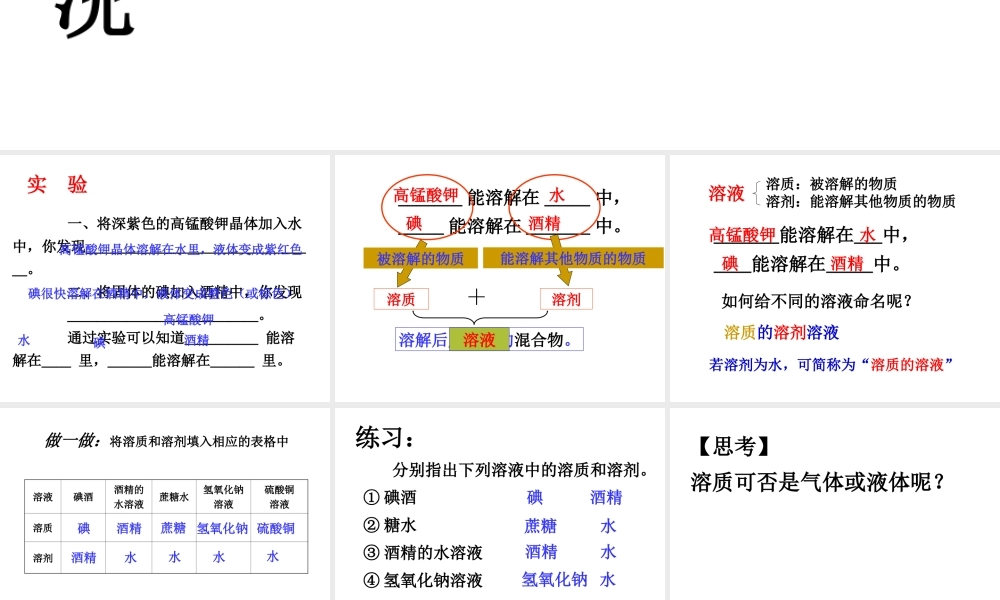 八年级科学上册《物质在水中的分散状况》课件12 浙教版