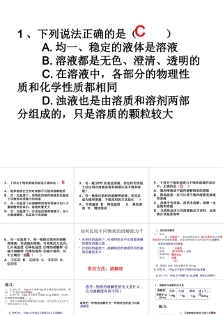 八年级科学上册《物质在水中的溶解》课件3 浙教版