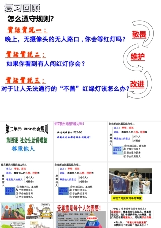 八年级道德与法上册 第二单元 遵守社会规则 第四课 社会生活讲道德 第1框 尊重他人课件 新人教版-新人教版初中八年级上册政治课件