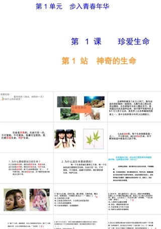 八年级道德与法治上册 第一单元 步入青春年华 第1课 珍爱生命 第1框 神奇的生命课件 北师大版-北师大版初中八年级上册政治课件