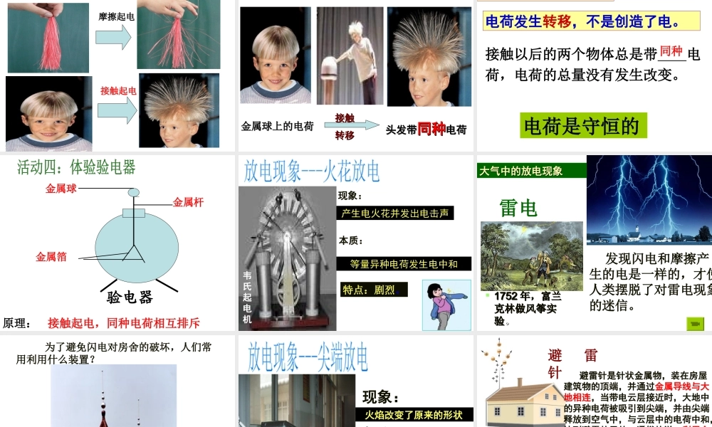 八年级科学下册 第4章 电与电路1 自然界的电现象课件（3） 华东师大版-华东师大版初中八年级下册自然科学课件
