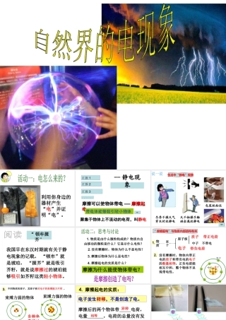 八年级科学下册 第4章 电与电路1 自然界的电现象课件（3） 华东师大版-华东师大版初中八年级下册自然科学课件