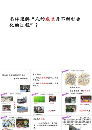 八年级道德与法治上册 第二单元 遵守社会规则 第三课 社会生活离不开规则 第1框 维持秩序课件 新人教版-新人教版初中八年级上册政治课件