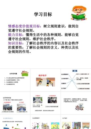 八年级道德与法治上册 第二单元 遵守社会规则 第三课 社会生活离不开规则 第1框 维护秩序课件1 新人教版-新人教版初中八年级上册政治课件