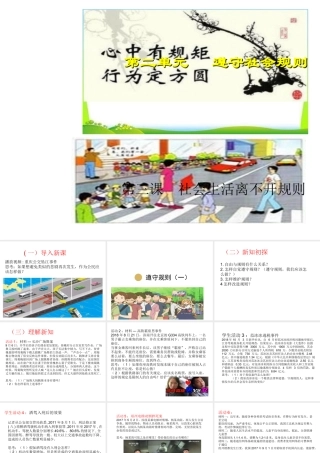 八年级道德与法治上册 第二单元 遵守社会规则 第三课 社会生活离不开规则 第2框 遵守规则课件2 新人教版-新人教版初中八年级上册政治课件