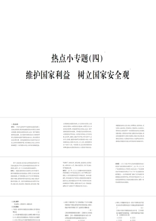 八年级道德与法治上册 热点小专题（四）维护国家利益 树立国家安全观习题课件 新人教版-新人教版初中八年级上册政治课件