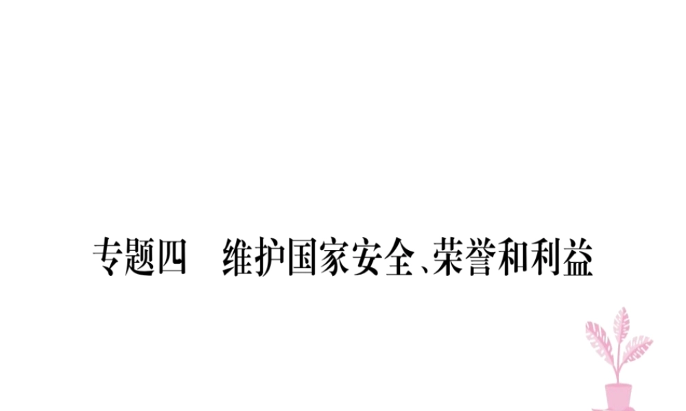 八年级道德与法治上册 专题四 维护国家安全 荣誉和利益习题课件 新人教版-新人教版初中八年级上册政治课件