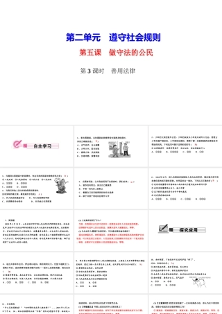 八年级道德与法治上册 第二单元 遵守社会规则 第五课 做守法的公民 第3框 善用法律作业课件 新人教版-新人教版初中八年级上册政治课件