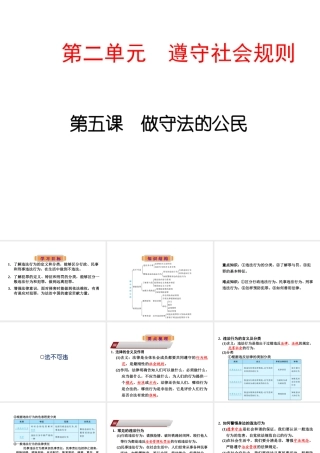 八年级道德与法治上册 第二单元 遵守社会规则 第五课 做守法的公民 第一框 法不可违课件 新人教版-新人教版初中八年级上册政治课件