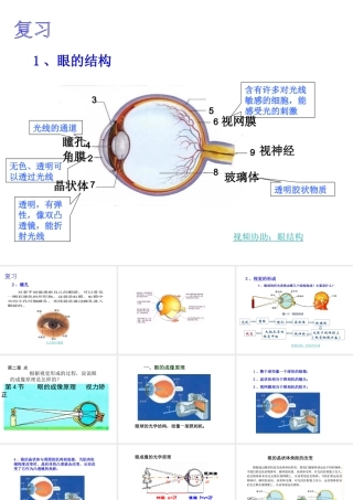 八年级科学下册 第2章 光 4 眼的成像原理-视力的矫正课件（3） 华东师大版-华东师大版初中八年级下册自然科学课件
