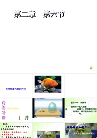 八年级科学下册：第2章第6节 自然界中氧和碳的循环课件（第一课时）1（浙教版）