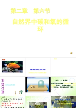 八年级科学下册：第2章第6节 自然界中氧和碳的循环课件（第一课时）2（浙教版）