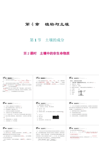 八年级科学下册 第四章 第1节 土壤的成分 第2课时 土壤中的非生命物质课件 （新版）浙教版-（新版）浙教版初中八年级下册自然科学课件