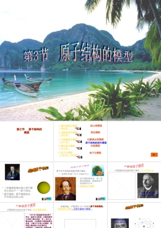 八年级科学下册：第3章第3节 原子结构的模型课件（浙教版）