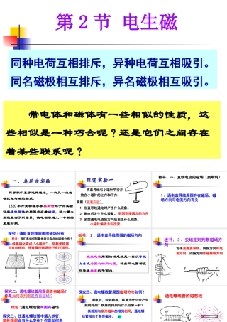 八年级科学下册：第4章第2节 电生磁课件（浙教版）