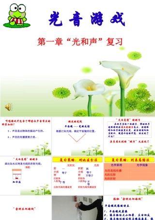 八年级科学下册 光音游戏 第一章“光和声”复习课件浙教版