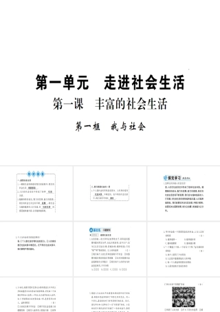八年级道德与法治上册 第一单元 走进社会生活 第一课 丰富的社会生活 第一框 我与社会习题课件 新人教版-新人教版初中八年级上册政治课件