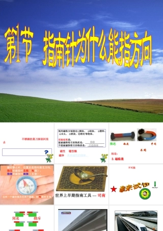八年级科学下册第4章 电和磁进制第一节 指南针为什么能指方向课件浙教版