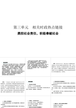 八年级道德与法治上册 第三单元 勇担社会责任相关时政热点链接课件 新人教版-新人教版初中八年级上册政治课件