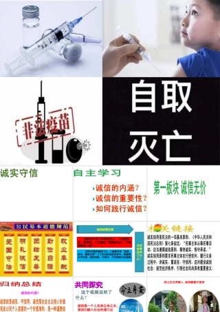 八年级道德与法治上册 第二单元 遵守社会规则 第四课 社会生活讲道德 第3框 诚实守信课件 新人教版