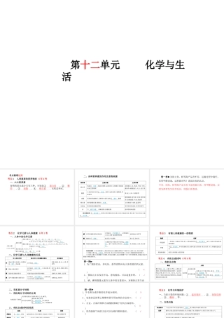 安徽省中考化学复习 第十二单元 化学与生活课件-人教版初中九年级全册化学课件